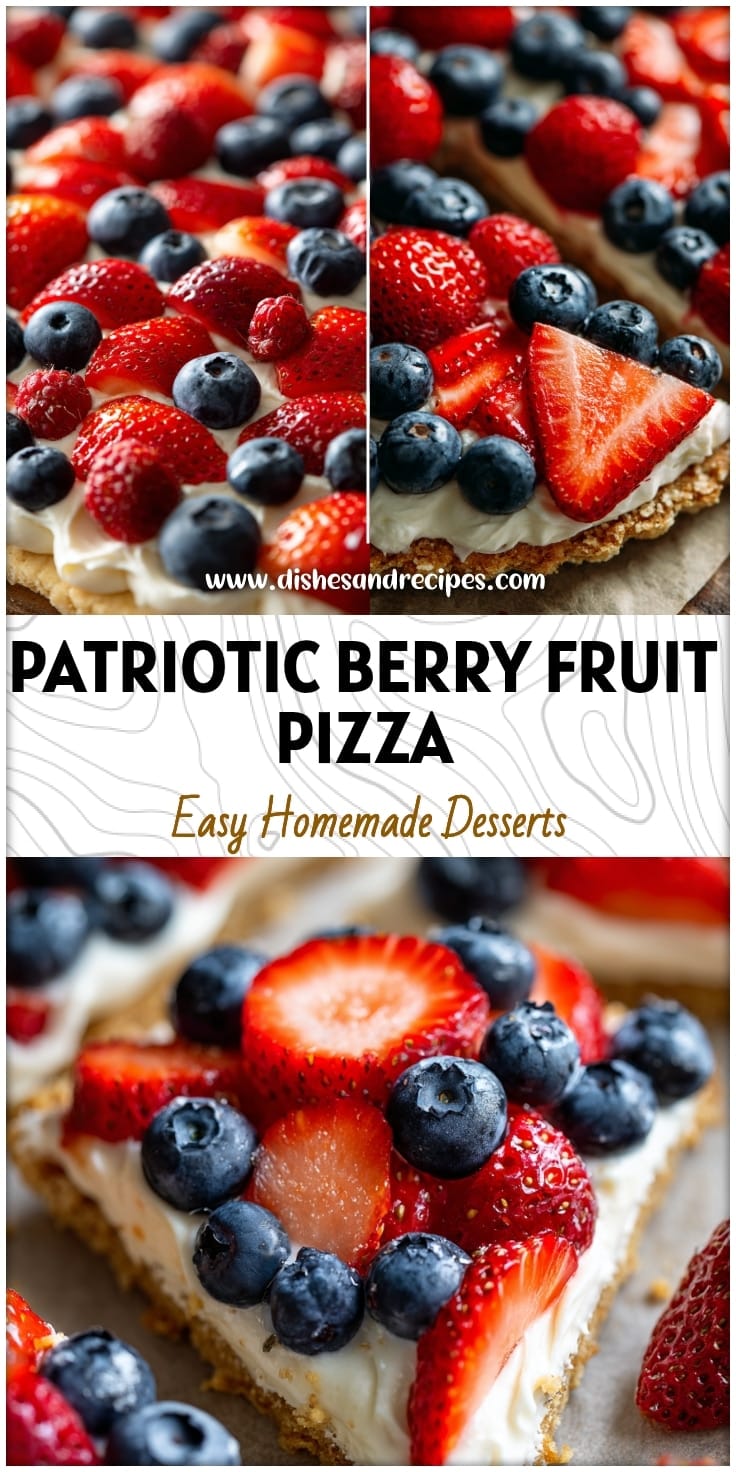 Patriotic Berry Fruit Pizza: Easy 4th of July Dessert & Summer Cookout Recipe