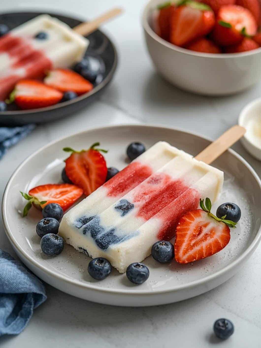 Red, White & Blue Yogurt Popsicles: Easy Fourth of July Food Idea