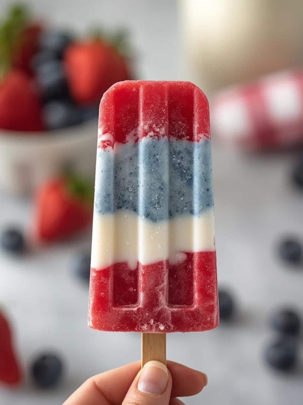 Red, White & Blue Yogurt Popsicles: Easy Fourth of July Food Idea