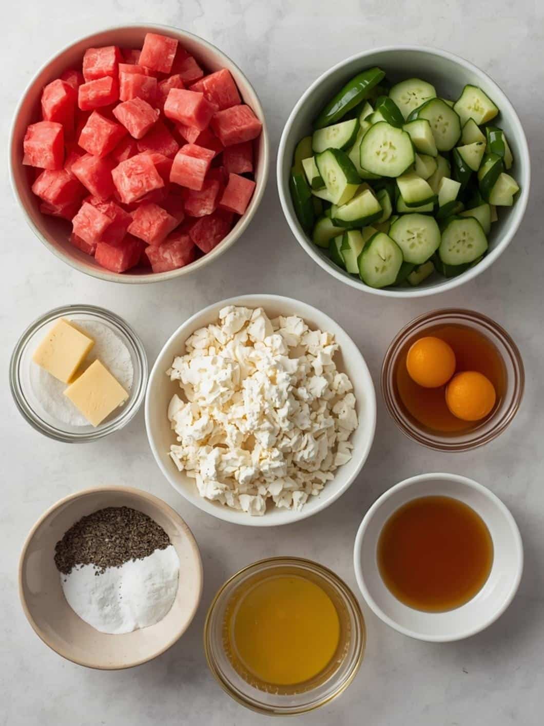Refreshing Watermelon Cucumber Feta Salad with Honey Lime Dressing