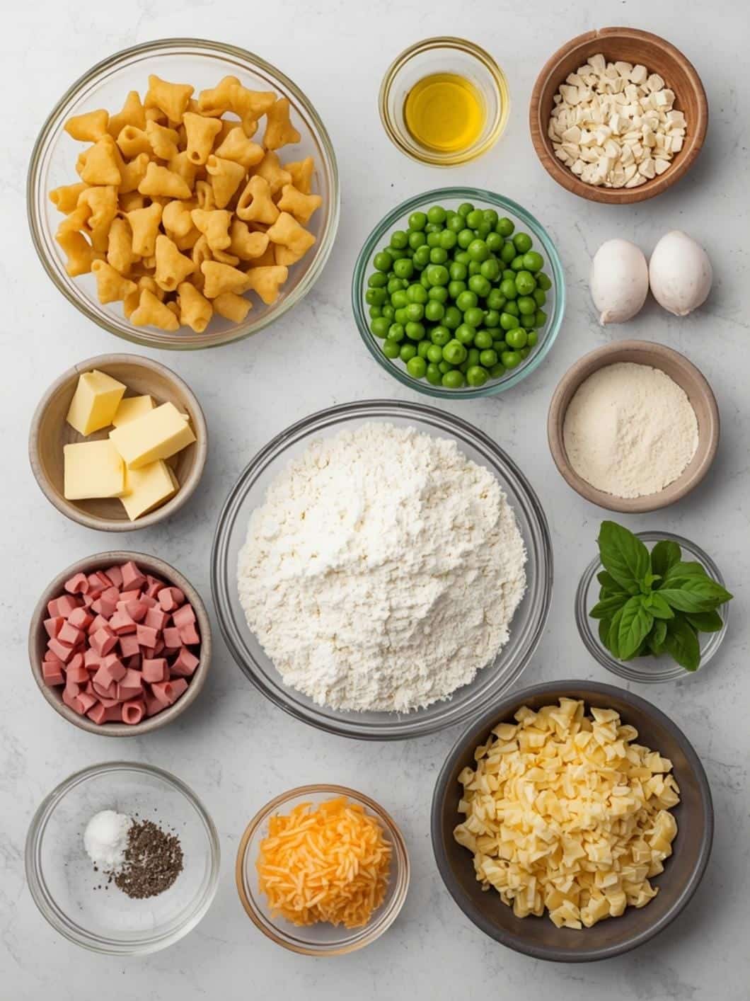 Spring Pea & Mint Pasta with Savory Bites