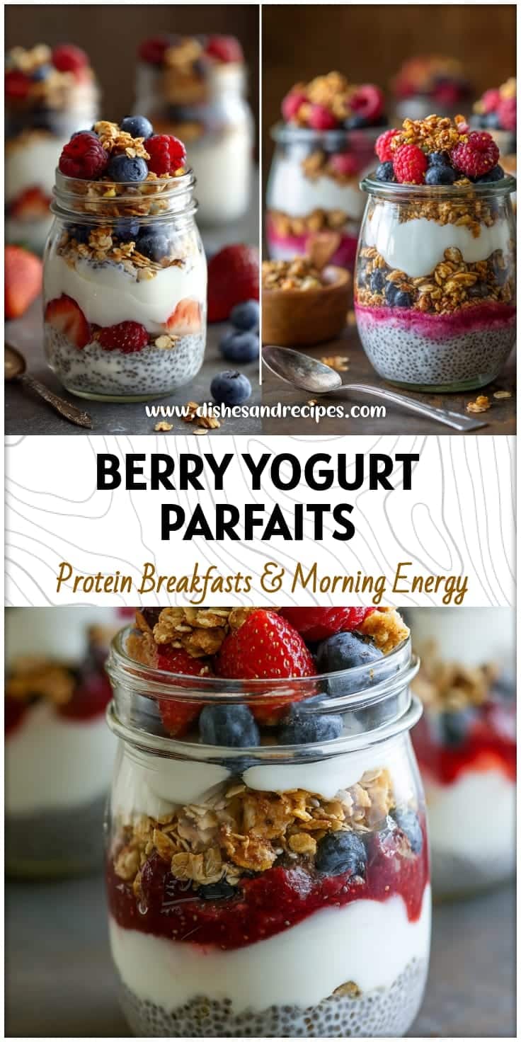 Spring Berry Yogurt Parfaits with Granola & Chia Seeds