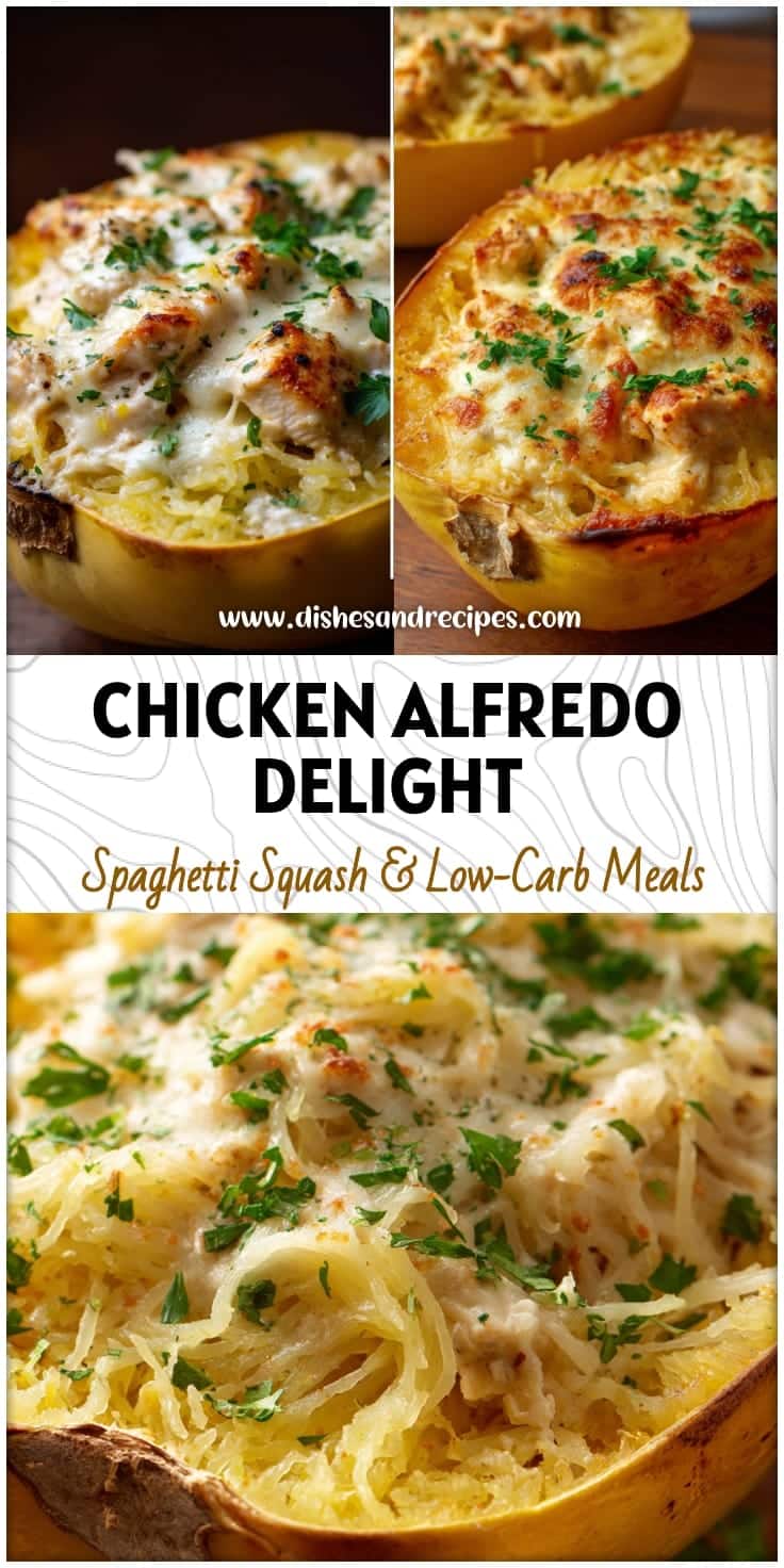 Light Chicken Alfredo Spaghetti Squash Recipe