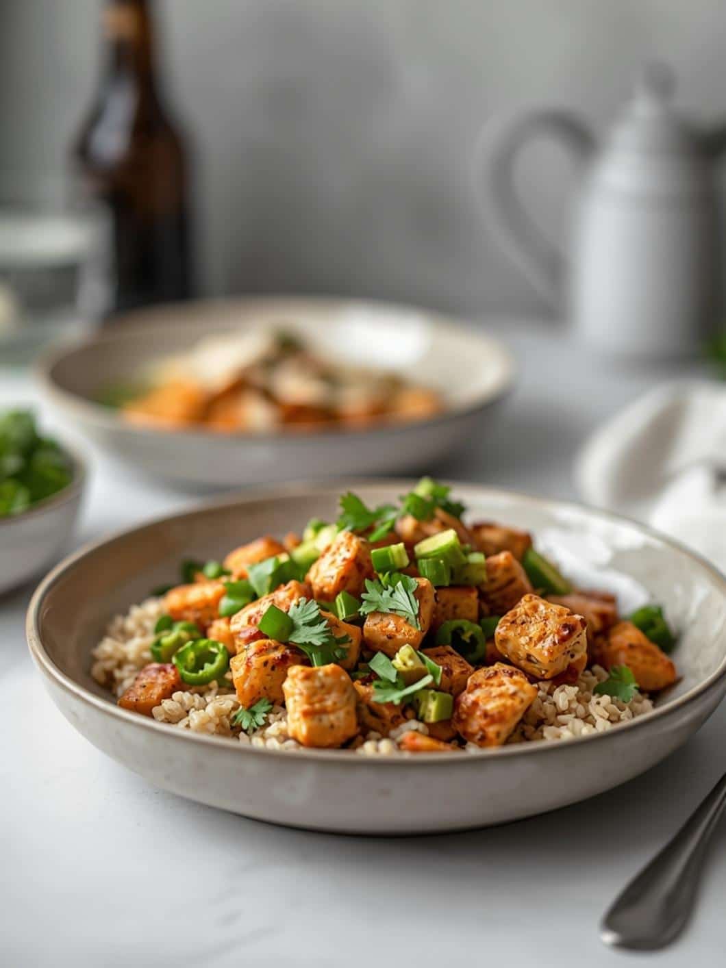 Chicken & Avocado Brown Rice Bowls: Healthy & Delicious Dinner Idea
