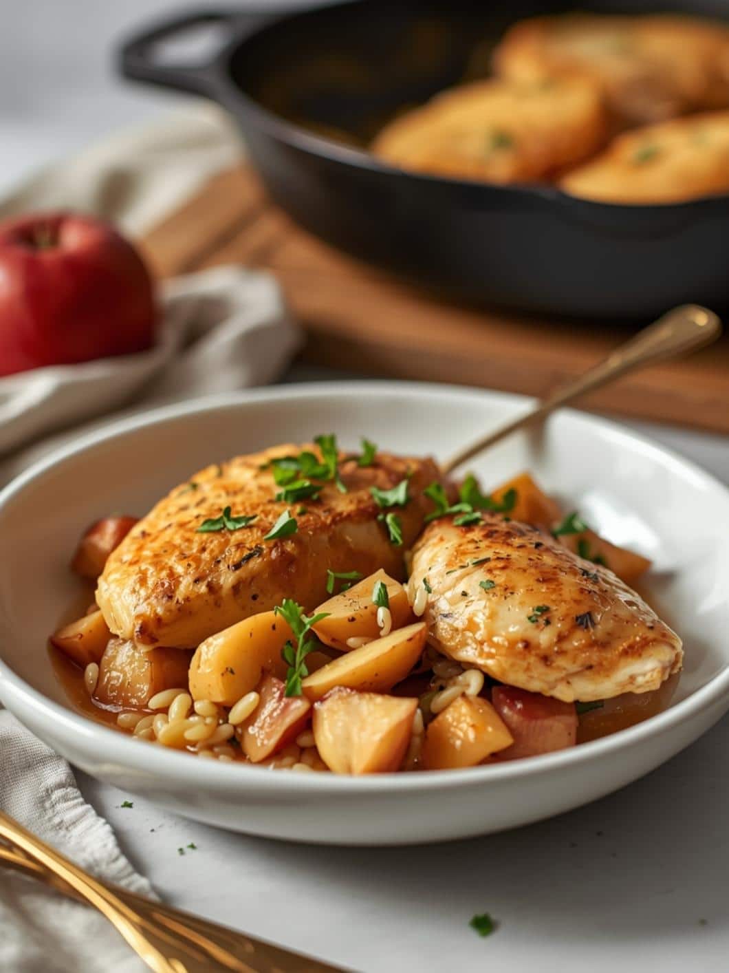 Chicken & Rice Skillet with Apples: Easy Fall Dinner Recipe