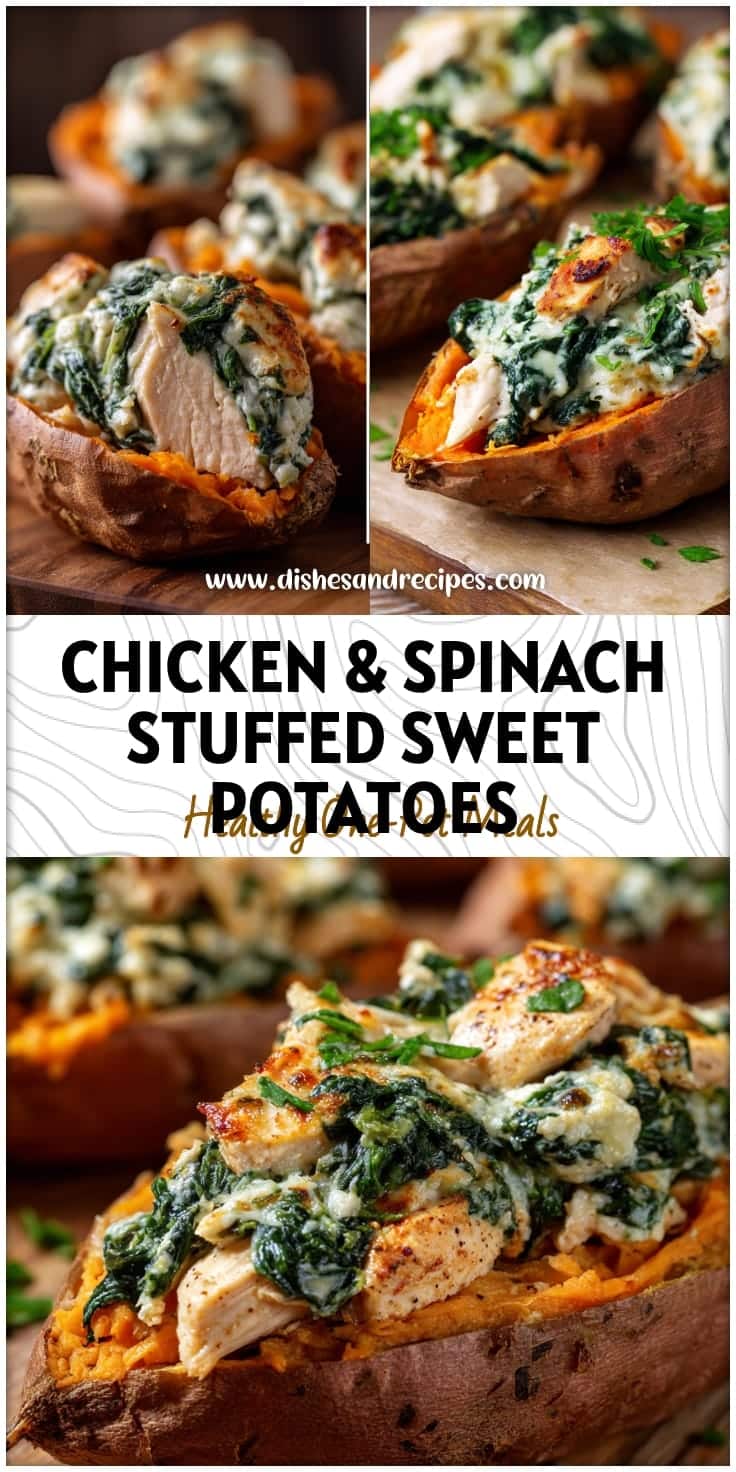 Chicken & Spinach Stuffed Sweet Potatoes: Easy & Healthy Low Carb Dinner Idea