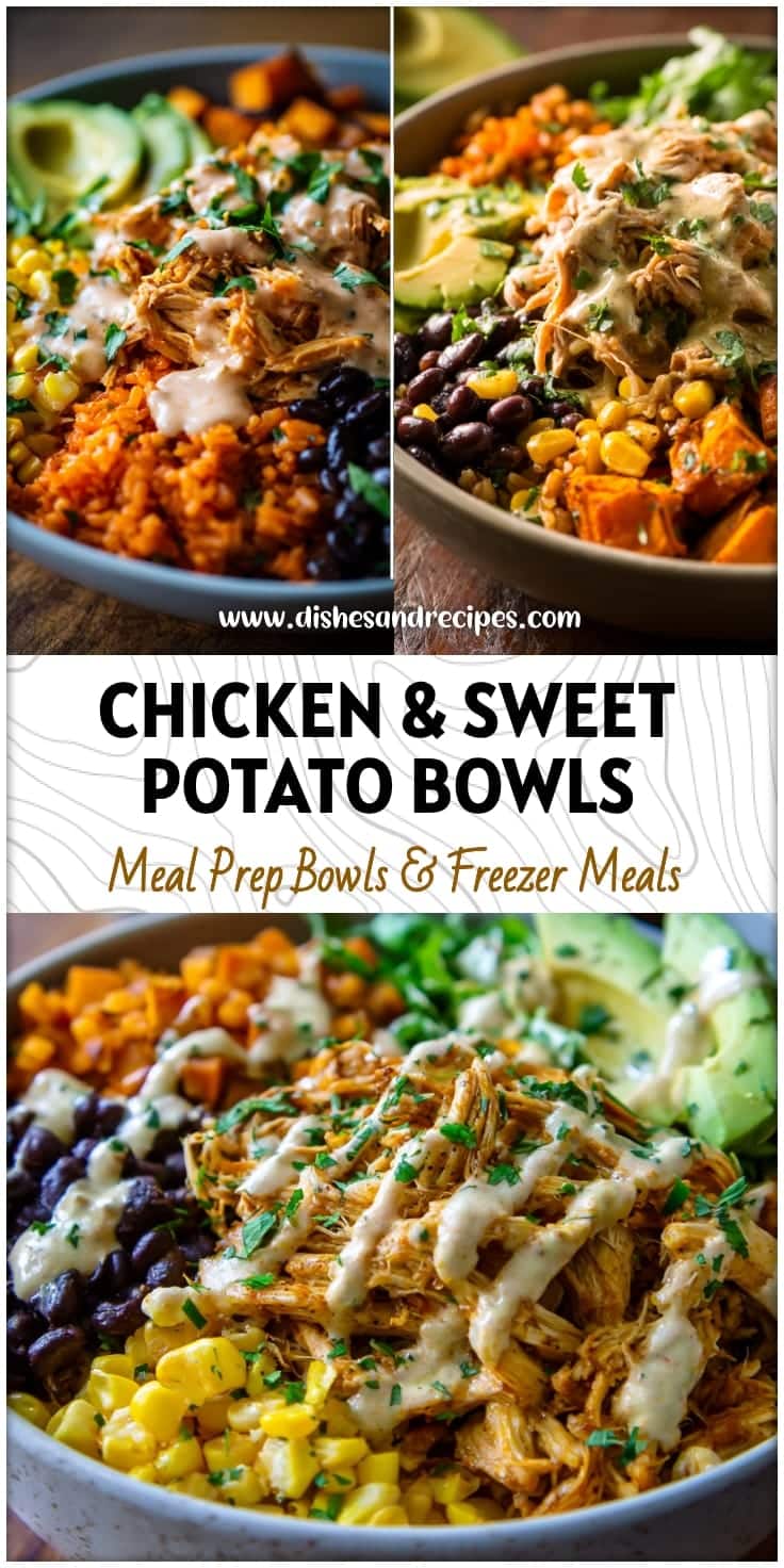 Slow Cooker Chicken & Sweet Potato Power Bowls with Creamy Chipotle Sauce