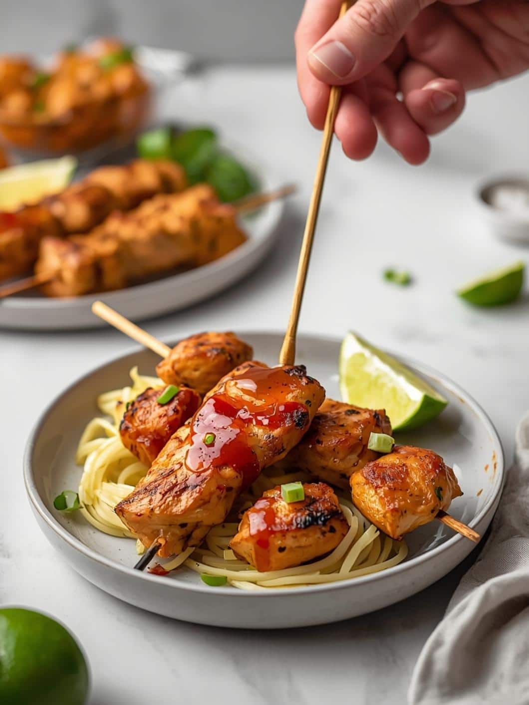 Chipotle Lime Chicken Skewers with a Kick of Honey
