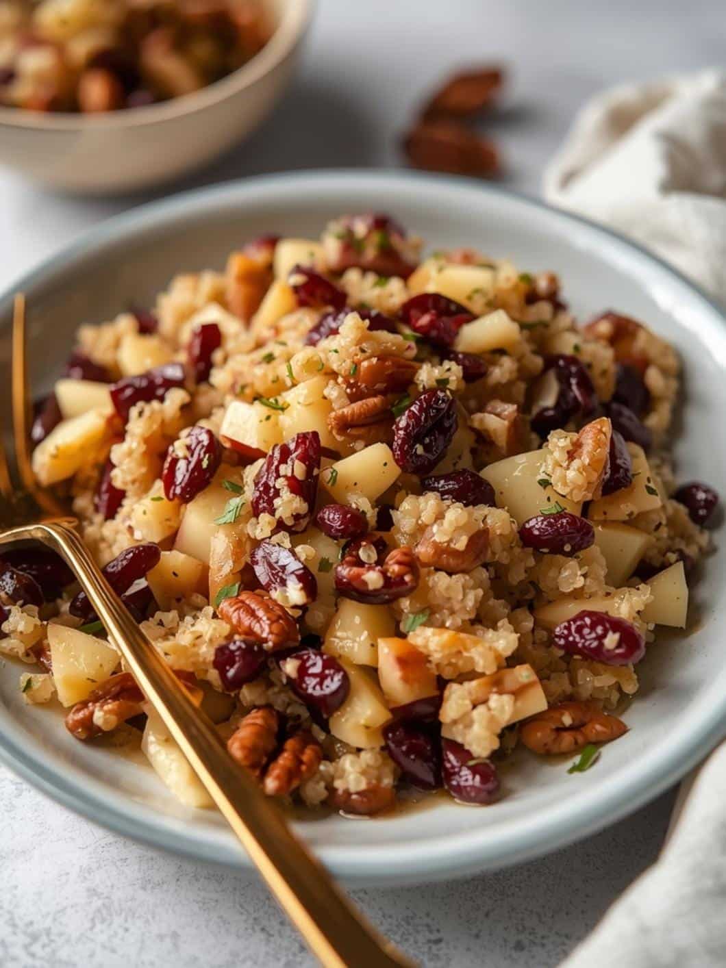 Cranberry Pecan Fall Salad with Apples and Quinoa