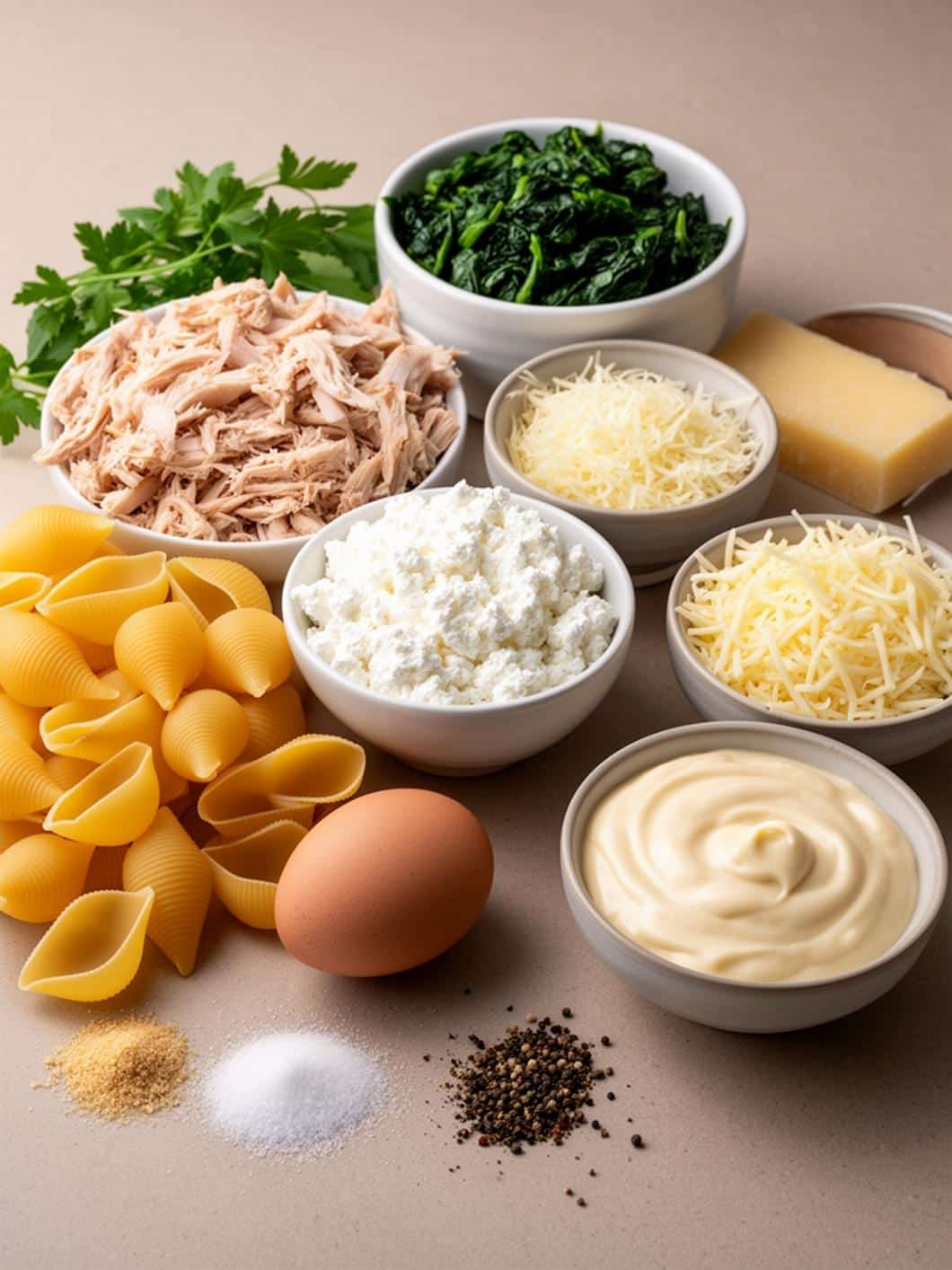 Creamy Chicken & Spinach Stuffed Shells with Alfredo Sauce