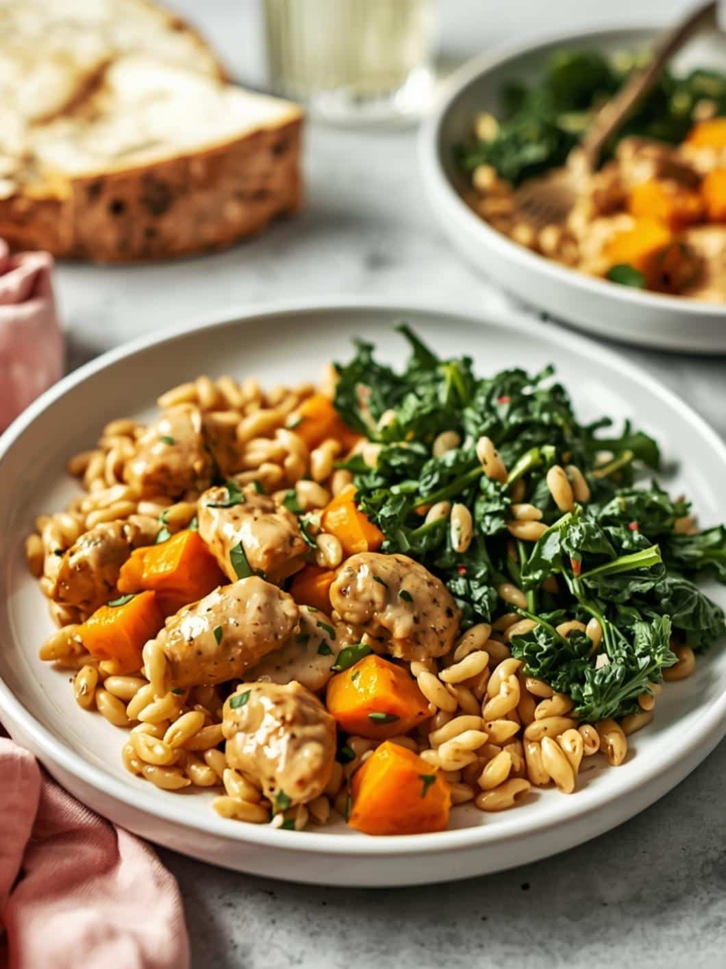 Creamy Pumpkin Chicken Skillet with Butternut Squash & Kale Orzo 15 Creamy Pumpkin Chicken Skillet with Butternut Squash & Kale Orzo