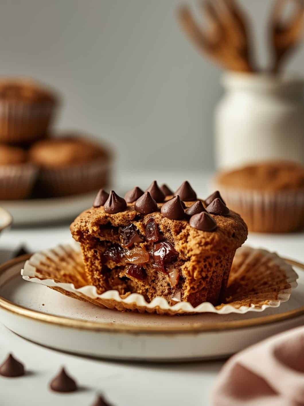 Easy Gingerbread Chocolate Chip Muffins for Breakfast