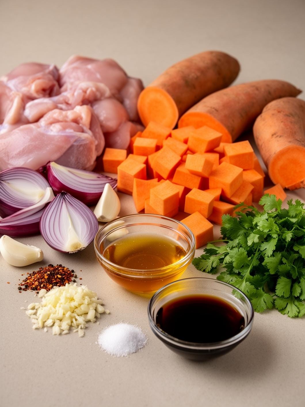 Easy Honey Garlic Chicken & Sweet Potato One-Pan Bake