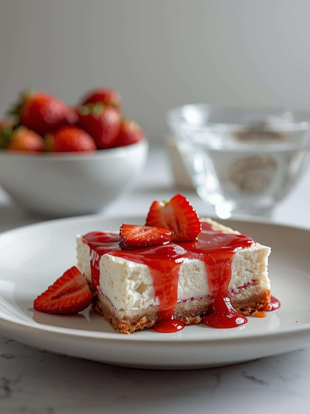 Easy No-Bake Strawberry Cheesecake Bars Recipe