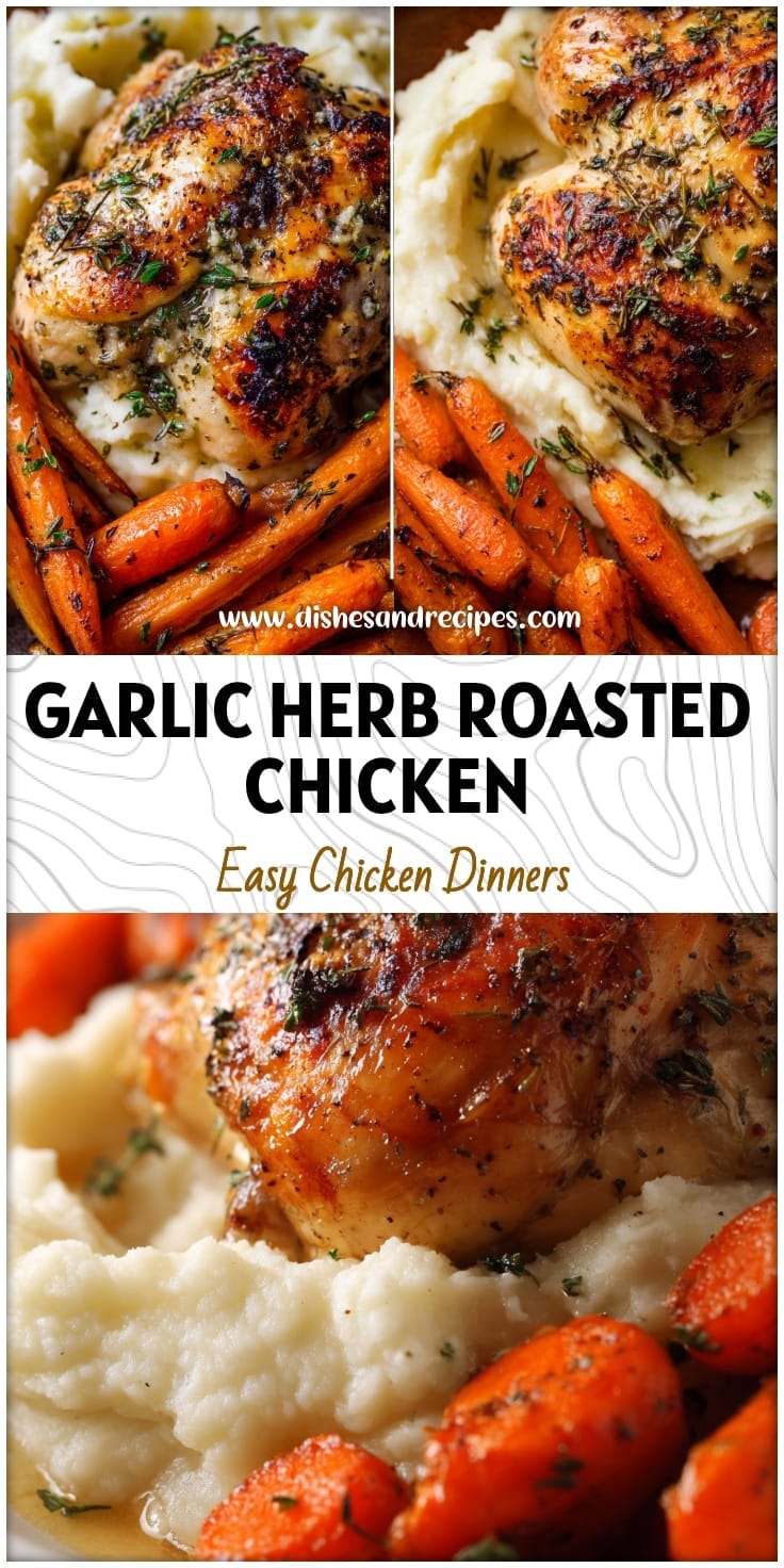 Garlic Herb Roasted Chicken & Carrots with Creamy Mash
