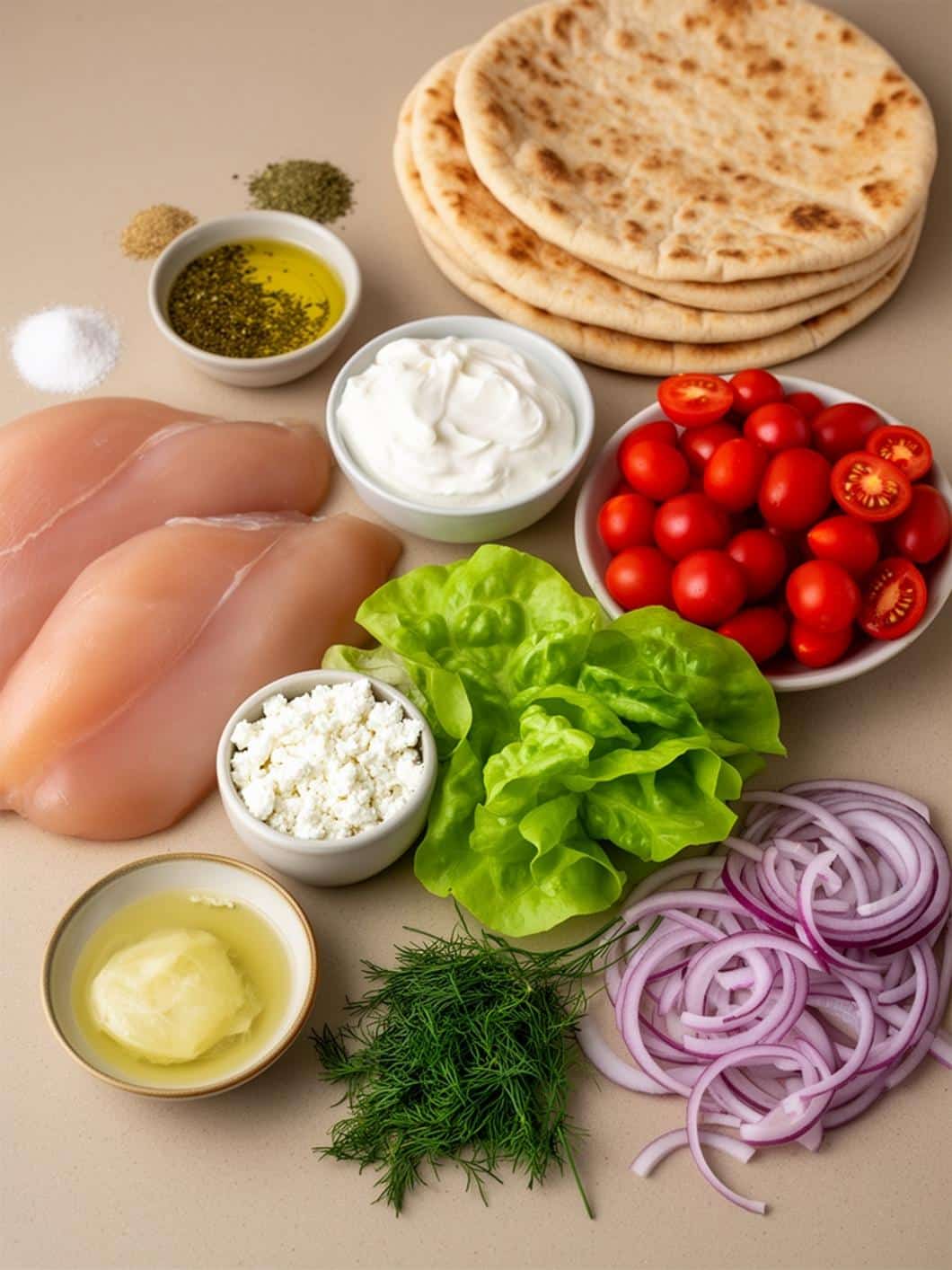 Greek Chicken Pita Lunch Boxes with Tzatziki