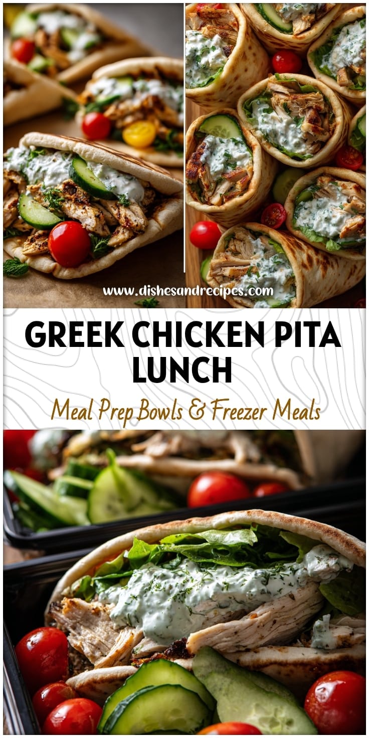 Greek Chicken Pita Lunch Boxes with Tzatziki