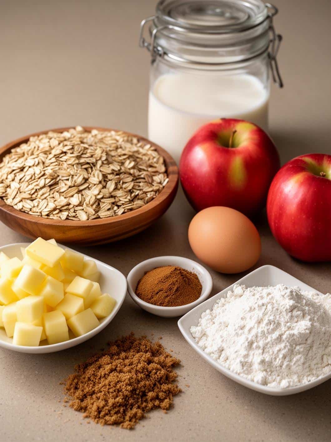 Healthy Apple Crisp Breakfast Oat Bake - Easy & Delicious Oatmeal Cake Recipe