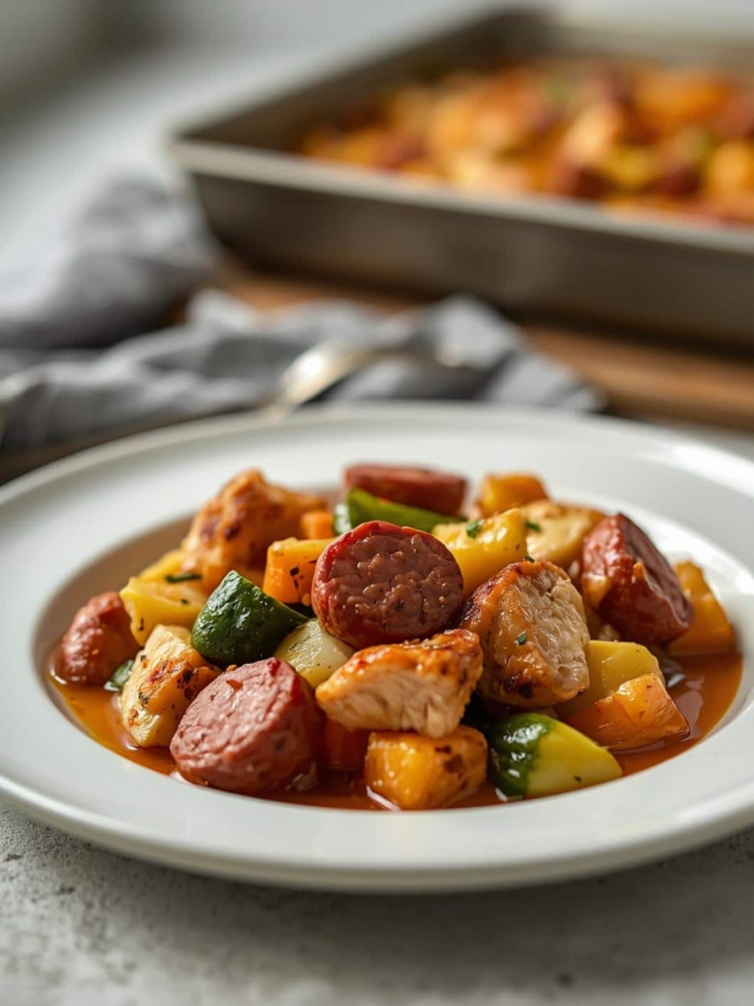 Healthy Chicken Sausage & Veggie Sheet Pan Dinner