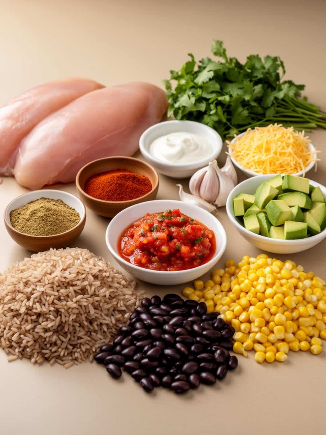 Healthy Cilantro Lime Chicken & Rice Bowls - Easy Crockpot Recipe