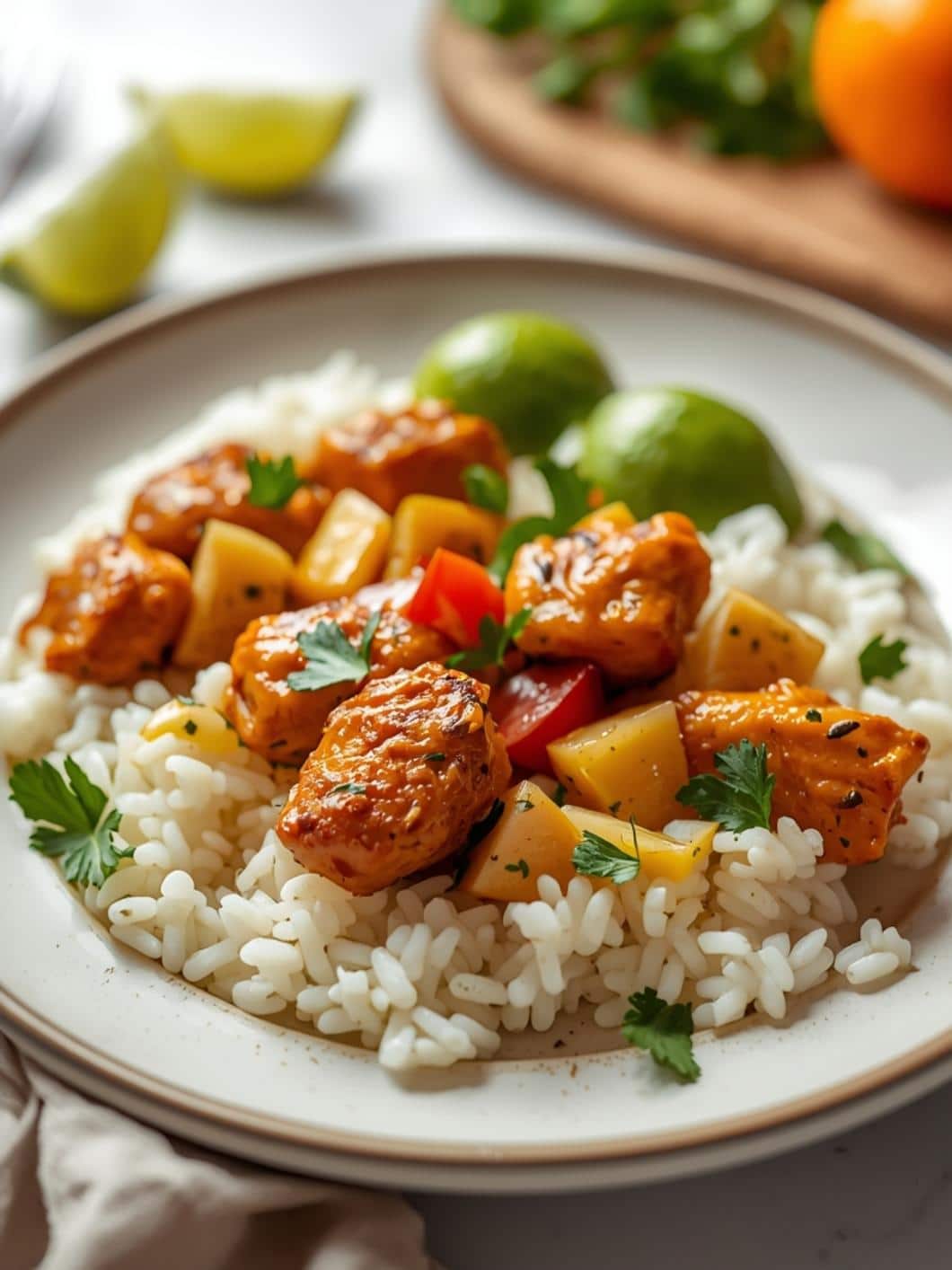 Healthy Cilantro Lime Chicken & Rice Bowls - Easy Crockpot Recipe
