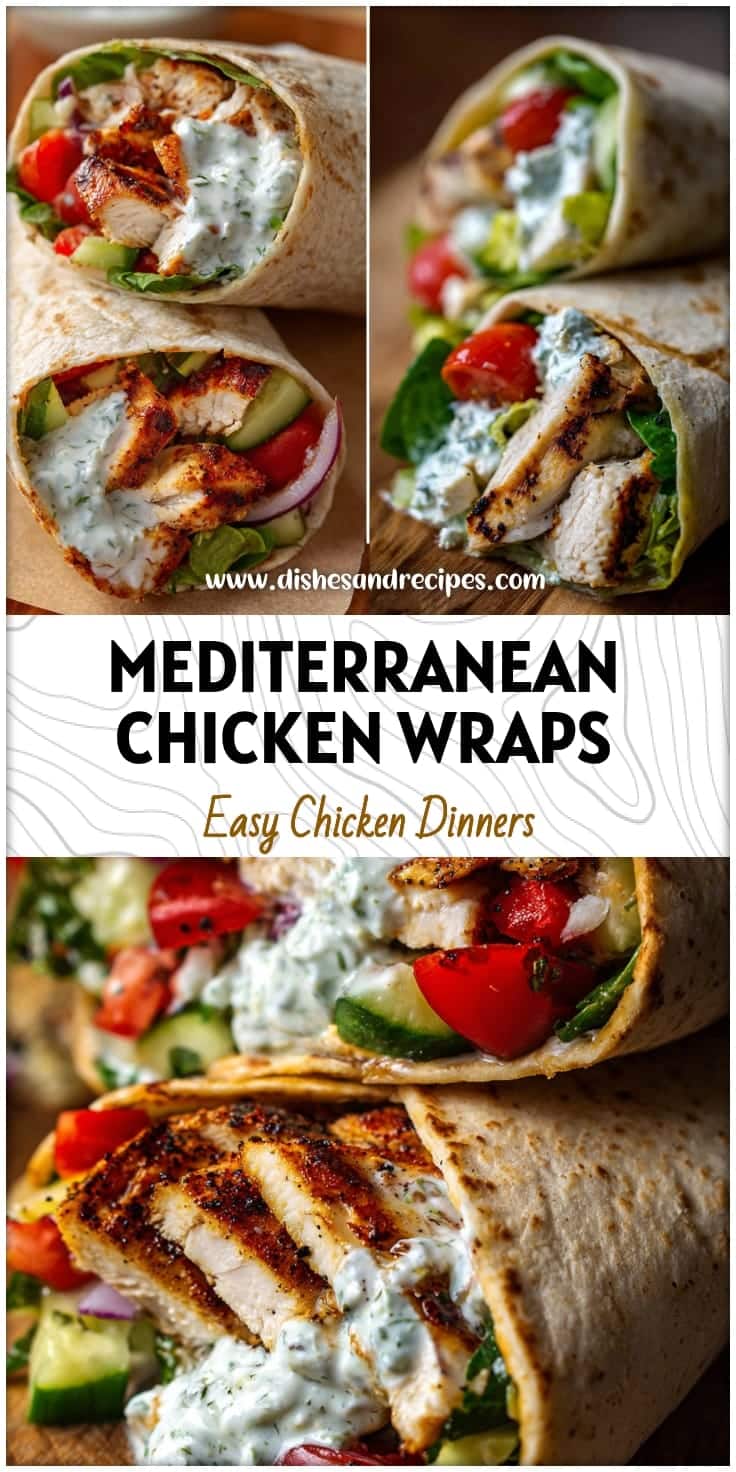 Mediterranean Chicken Wraps with Tzatziki Sauce