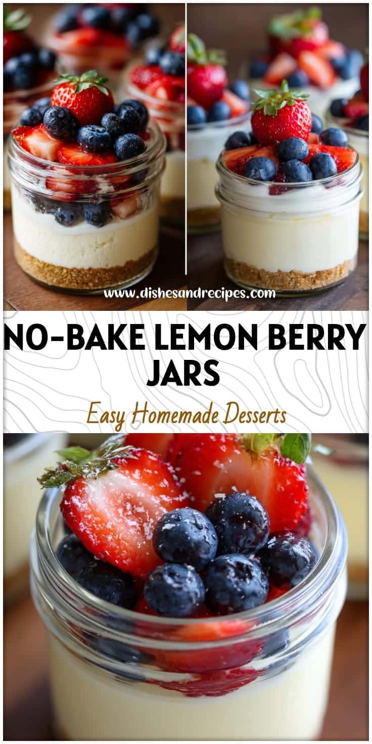 No-Bake Lemon Berry Cheesecake Jars: Easy Summer Dessert