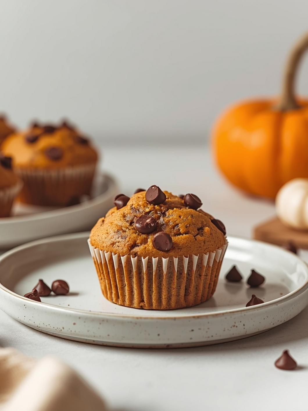 Pumpkin Chocolate Chip Protein Muffins