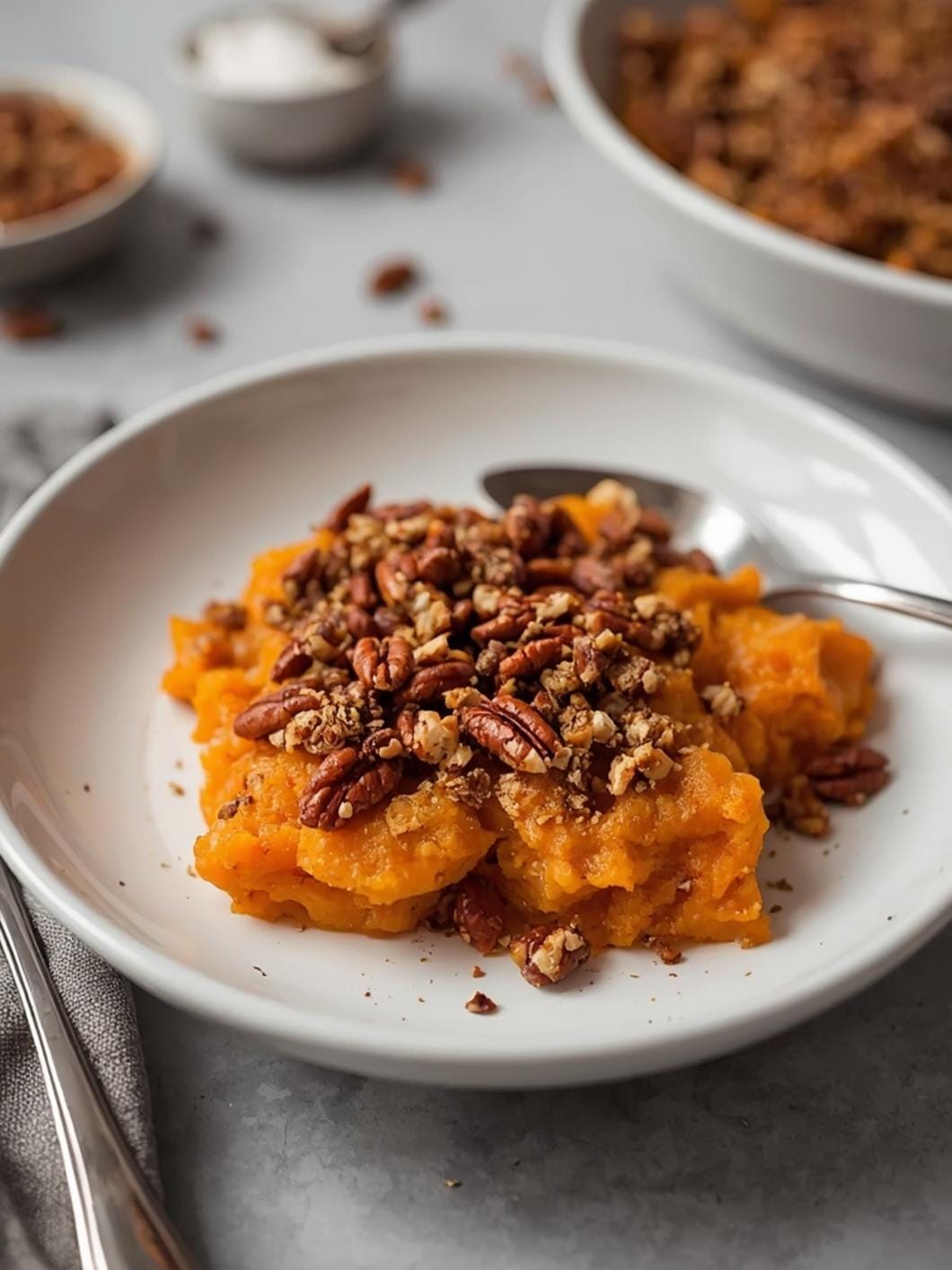 Sweet Potato Casserole with Pecan Crumble Topping Recipe