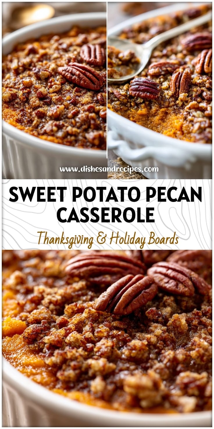 Sweet Potato Casserole with Crunchy Pecan Topping