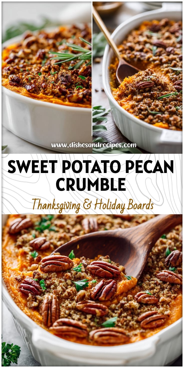Light Sweet Potato Casserole with Pecan Crumble Topping