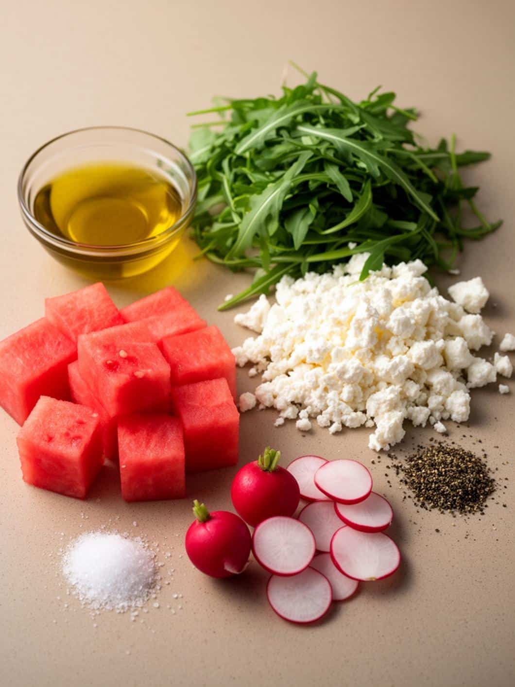Watermelon Arugula Salad with Feta & Radish