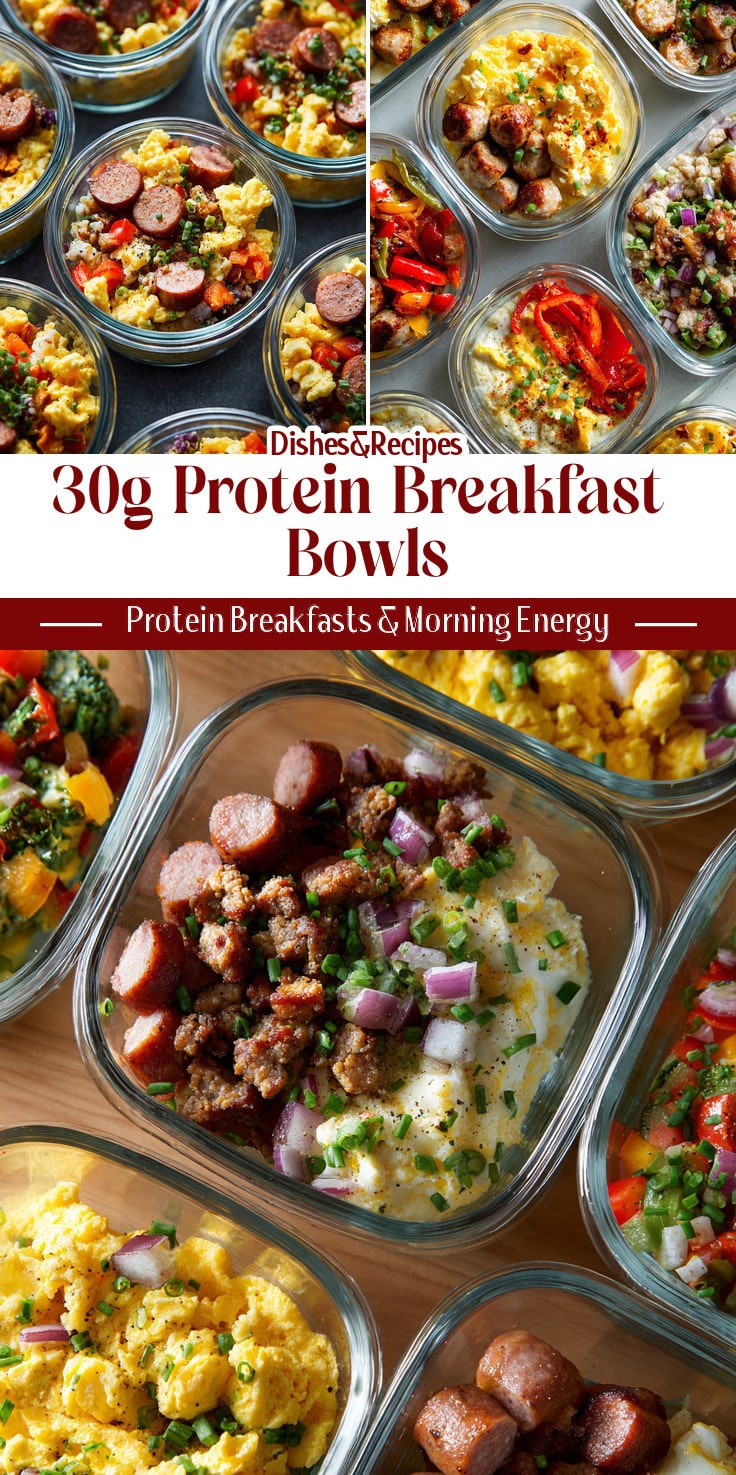 30g Protein Breakfast Meal Prep Bowls (Make Ahead)