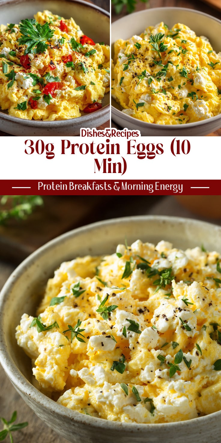 30g Protein Scrambled Eggs with Cottage Cheese (10 Minutes)