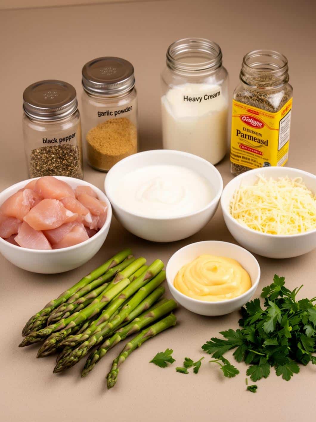 Baked Chicken with Asparagus & Parmesan Crust (Easy Weeknight Meal)