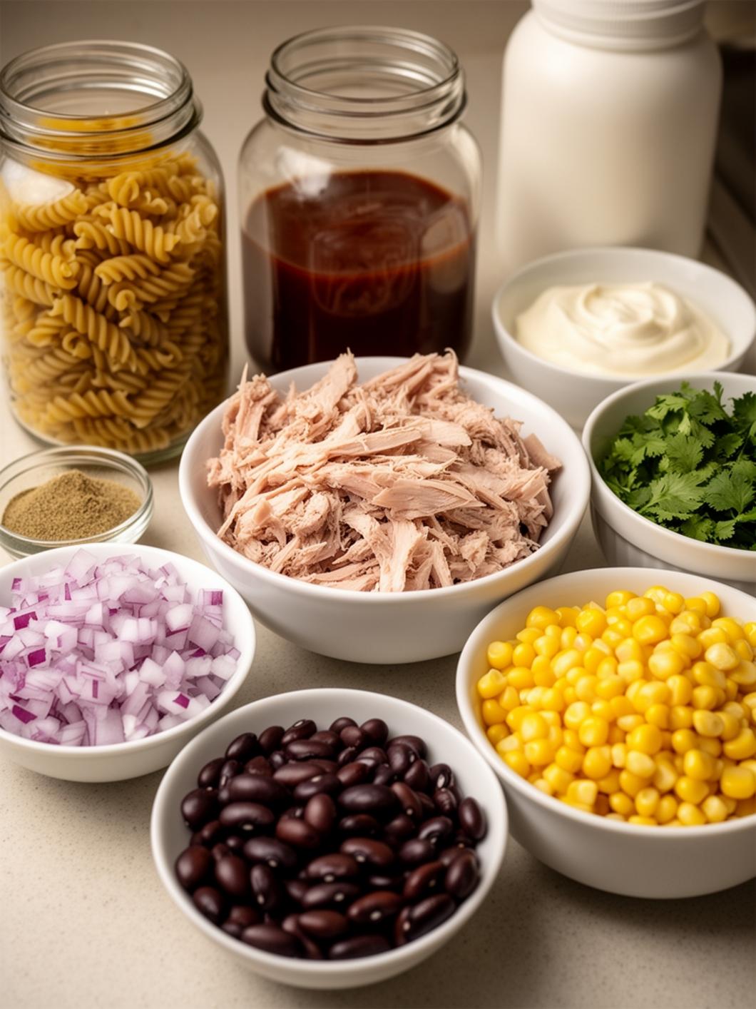 BBQ Turkey Protein Pasta Salad for Summer Gatherings