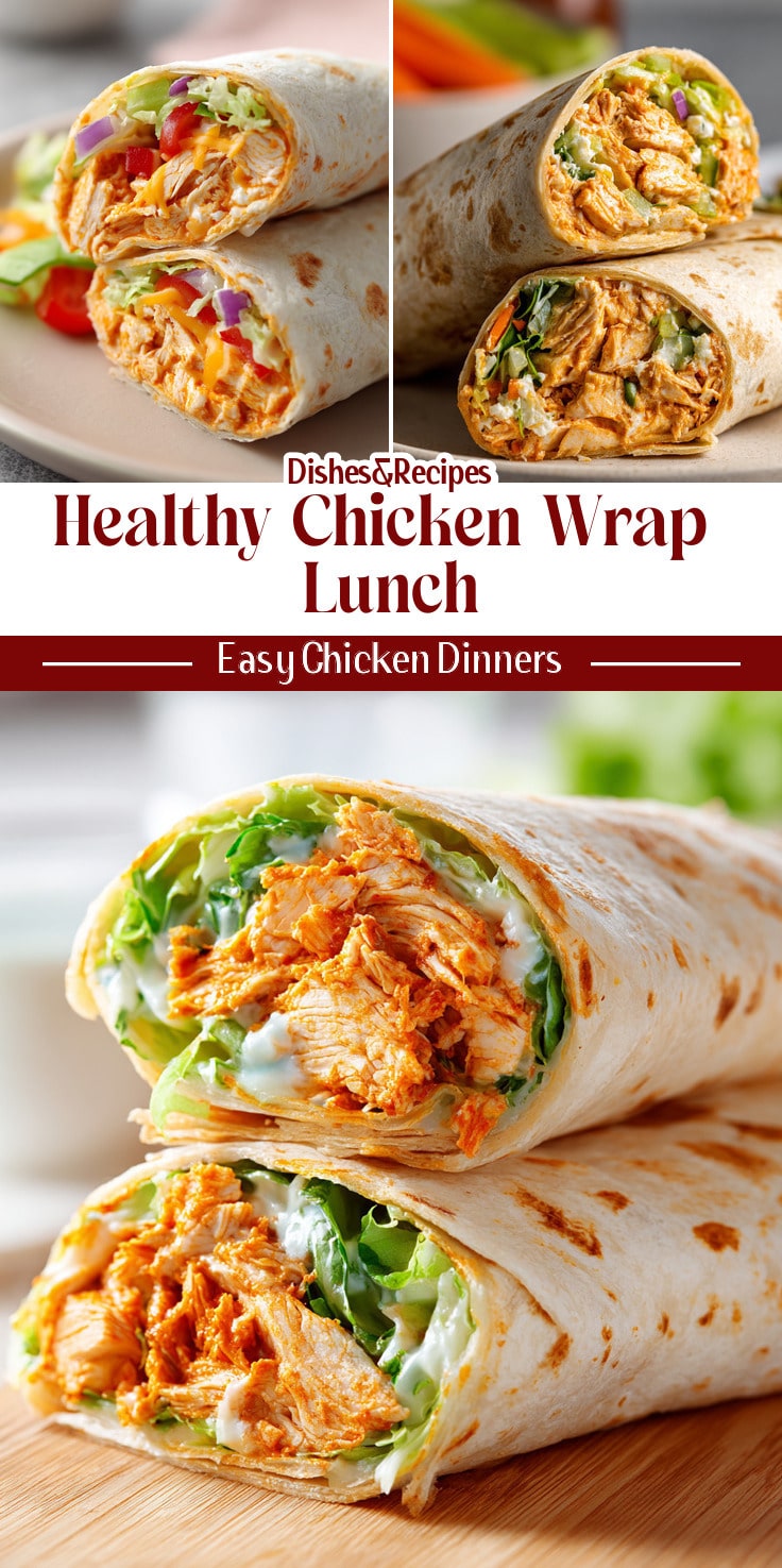 Healthy Buffalo Chicken Wrap for Cold Packed Lunch