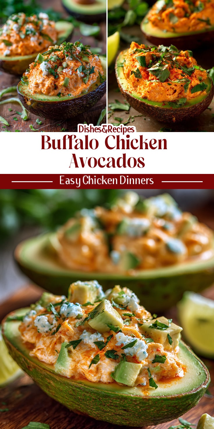 Buffalo Chicken Stuffed Avocados (Tex Mex Inspired)