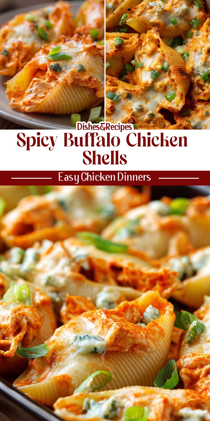 Spicy Buffalo Chicken Stuffed Shells for Dinner