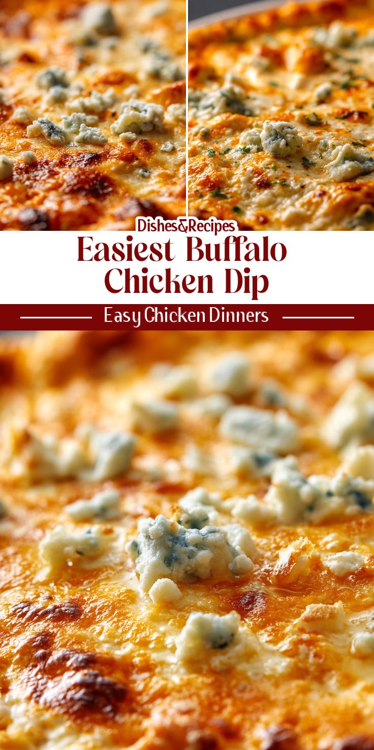 Easiest Buffalo Chicken Dip with Blue Cheese Crumbles