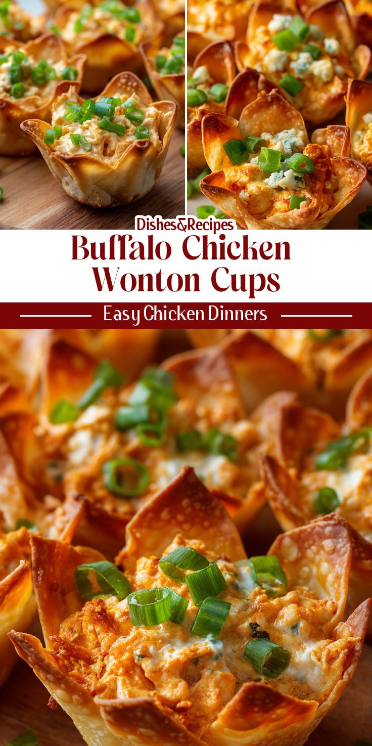 Buffalo Chicken Wonton Cups (Easy Appetizer)