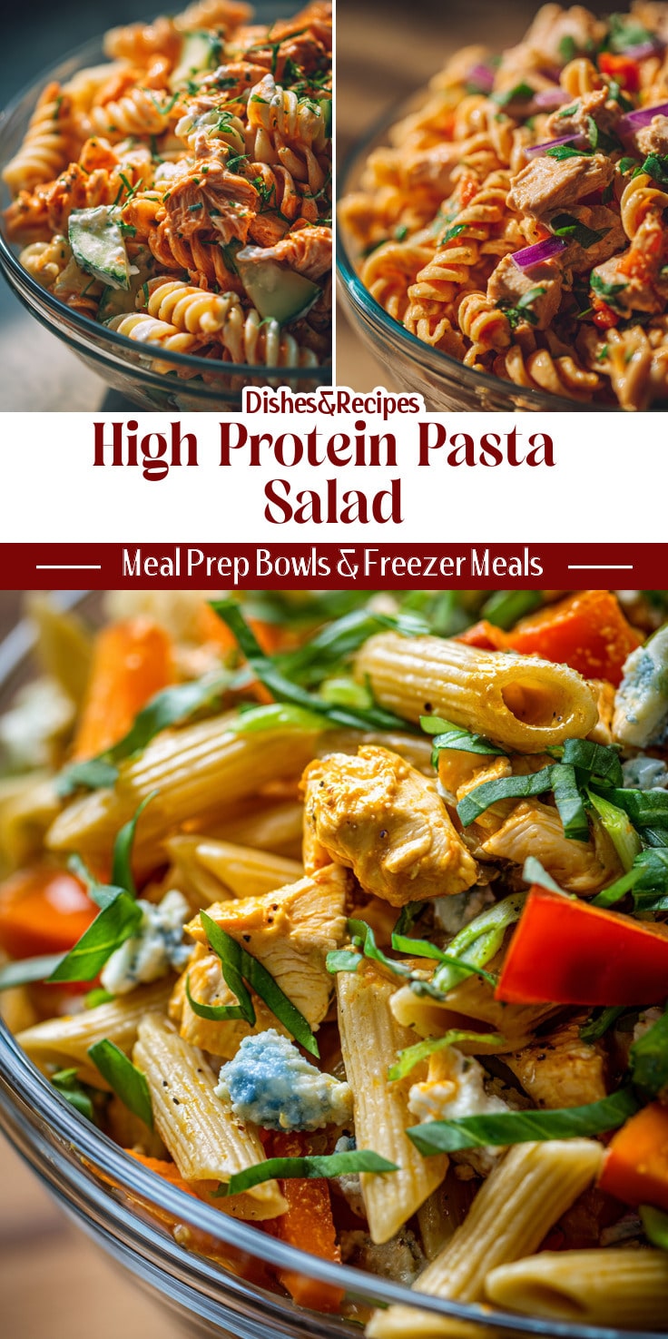 High Protein Pasta Salad for Quick Lunch Meal Prep