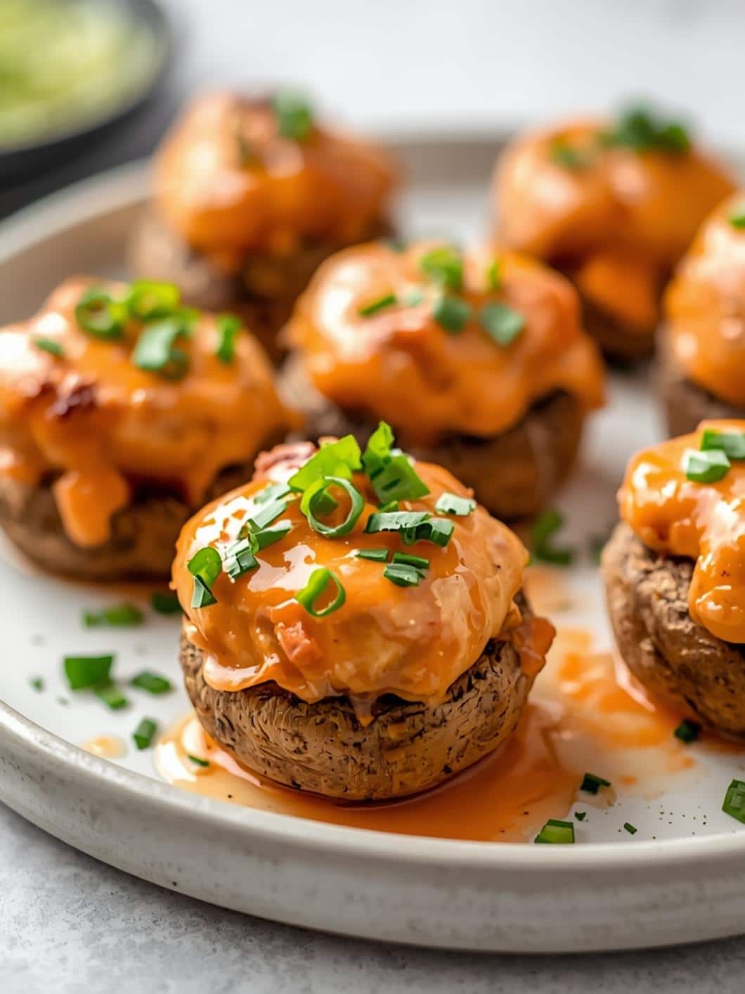 Buffalo Chicken Stuffed Mushrooms for Easy Appetizers