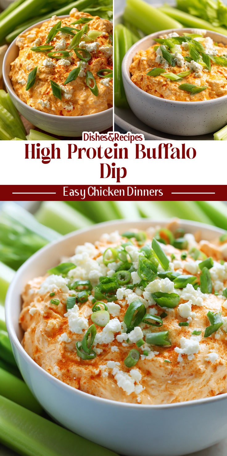 High Protein Buffalo Chicken Dip for Super Bowl Parties