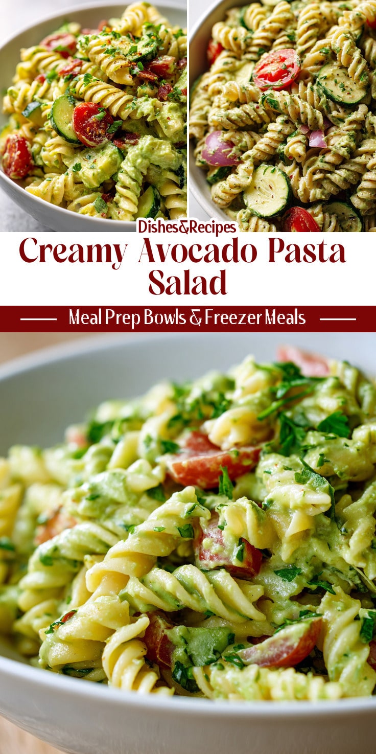 Healthy Pasta Salad with Creamy Avocado Dressing