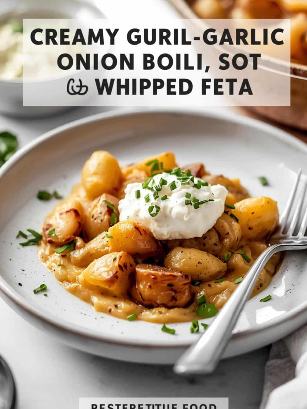Creamy Garlic Onion Boil with Whipped Feta (Comfort Food)