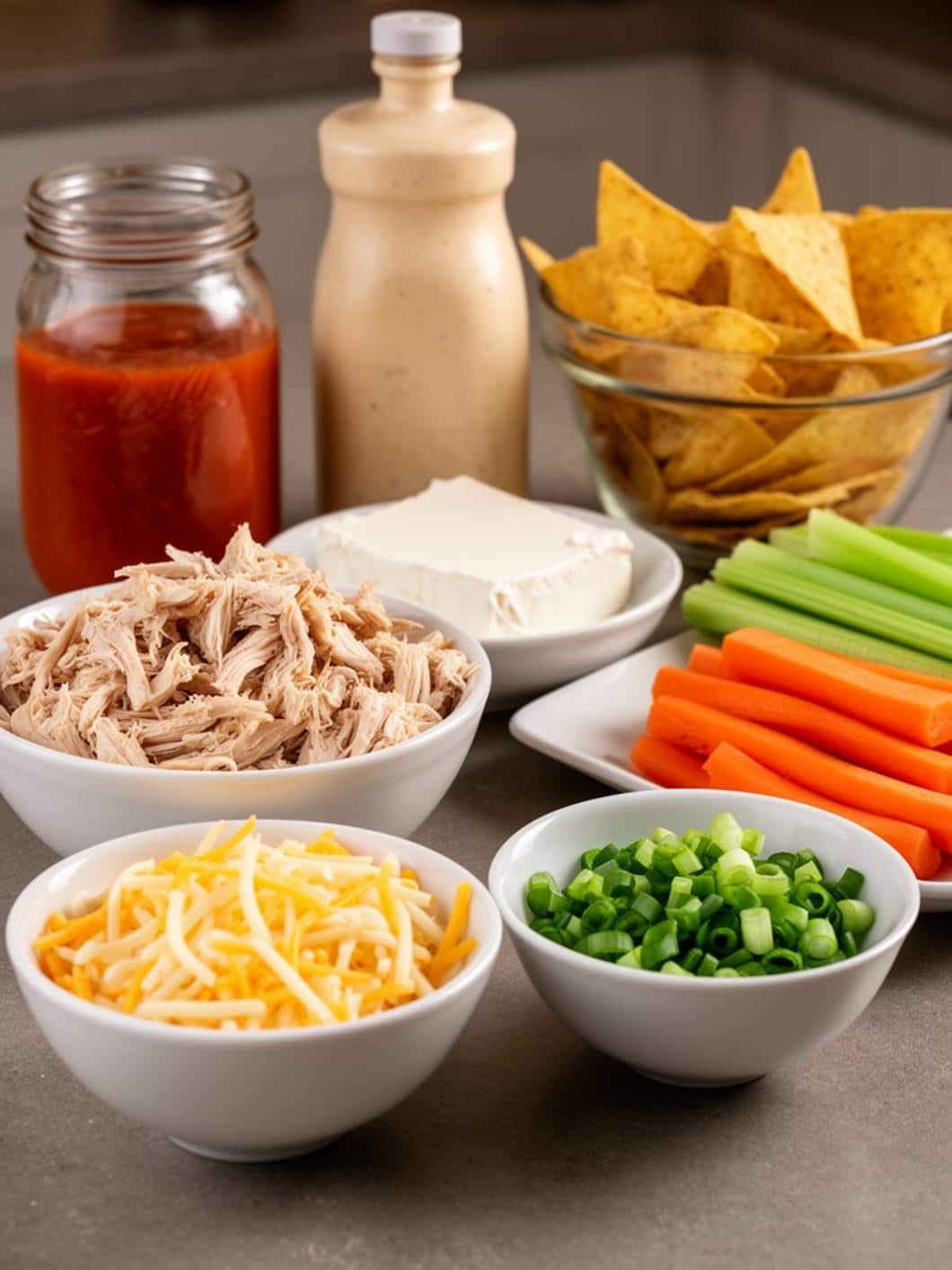 Creamy Ranch Buffalo Chicken Dip for Parties (Easy Bar Food)