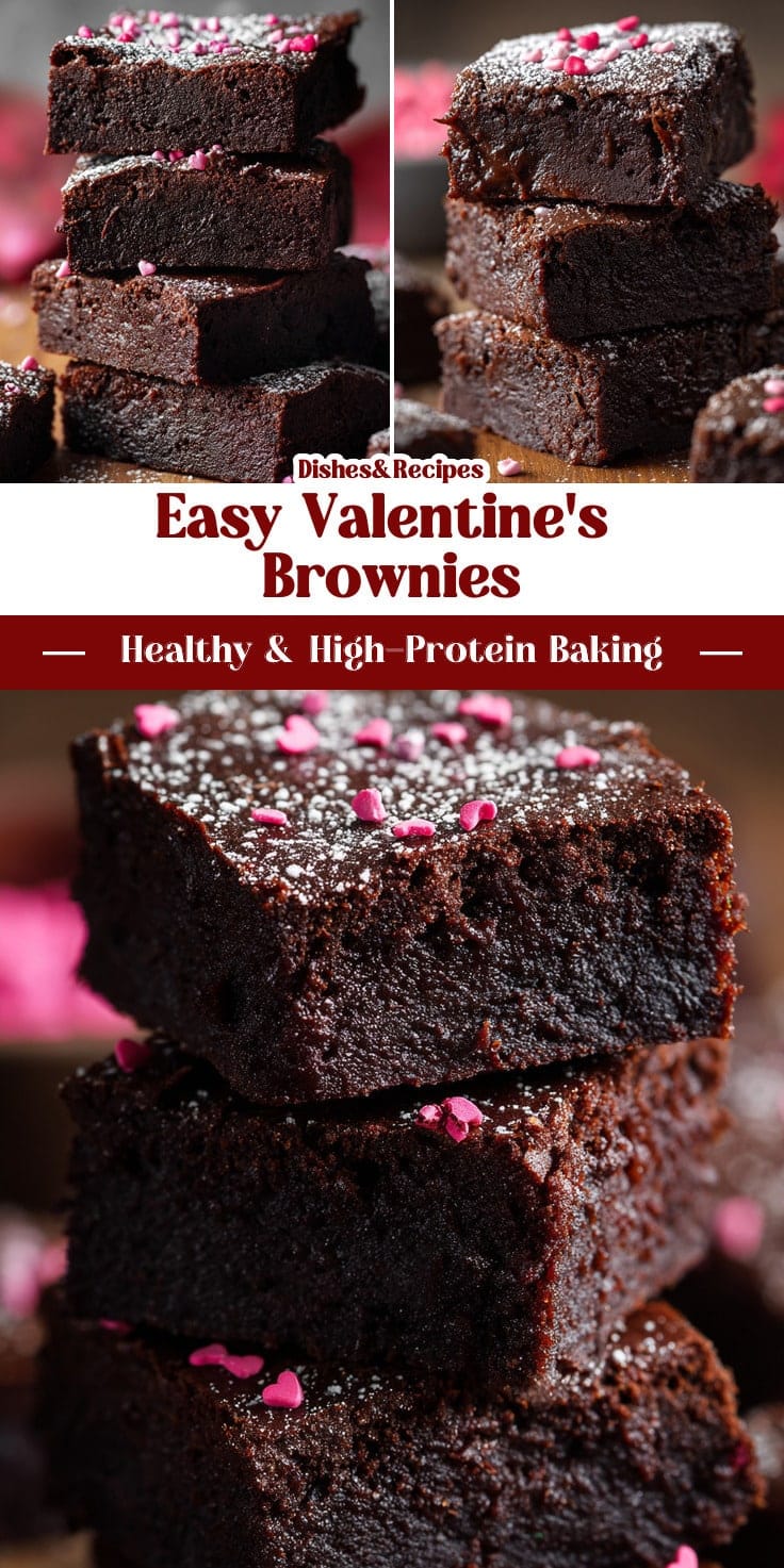 Easy Dark Chocolate Protein Brownies for Valentine's Day