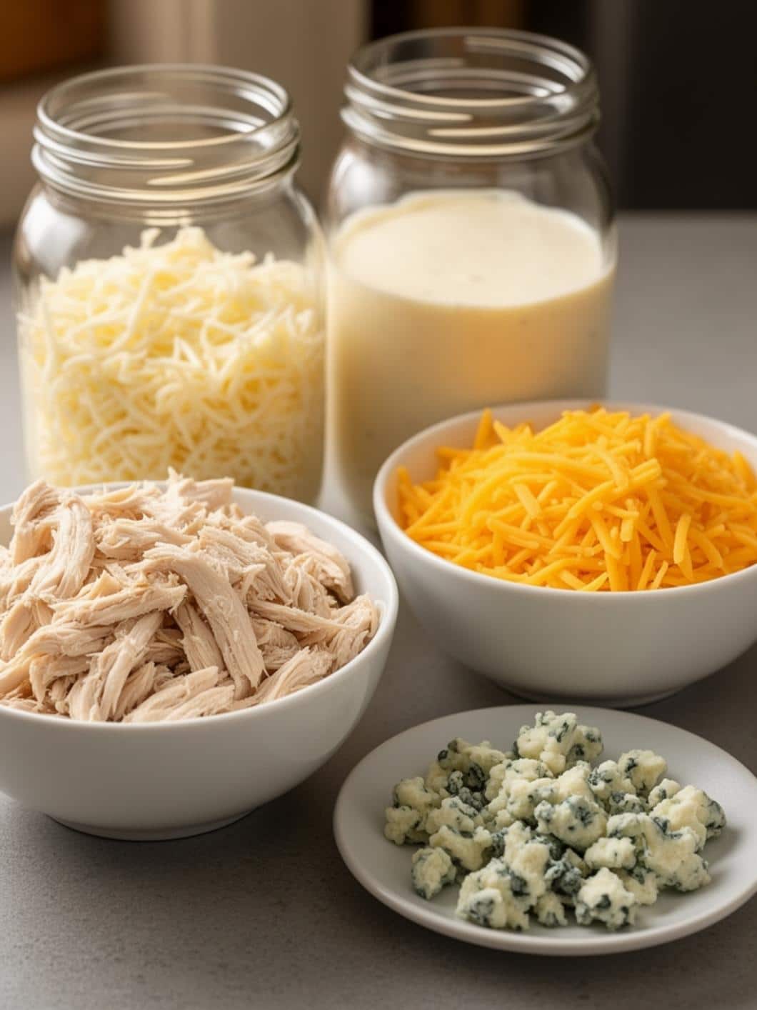 Easiest Buffalo Chicken Dip with Blue Cheese Crumbles