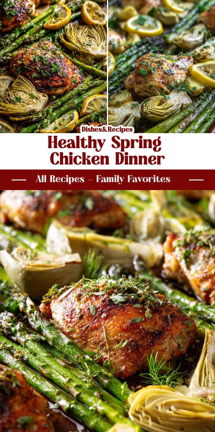 Healthy Spring Chicken Dinner with Asparagus & Artichokes